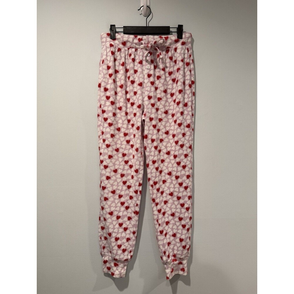Splendid Pajama Joggers Womens Small Hearts Valentine Romantic Stretch Travel